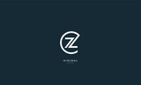 Alphabet letter icon logo CZ or ZC