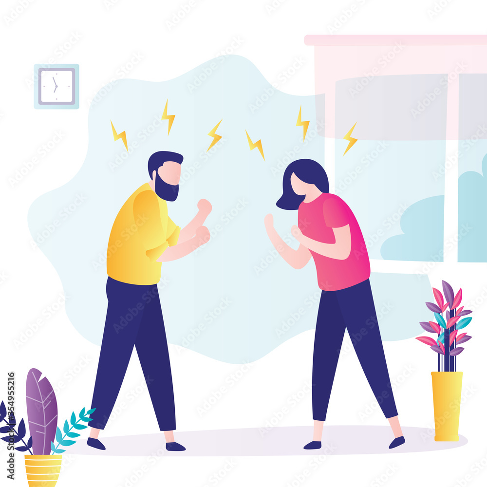 Couple in quarrel. Married couple ready to fight. Depression and divorce. Relationship family conflict, stress. Couple in quarrel. Married couple ready to fight. Depression and divorce. Relationship family conflict, stress.