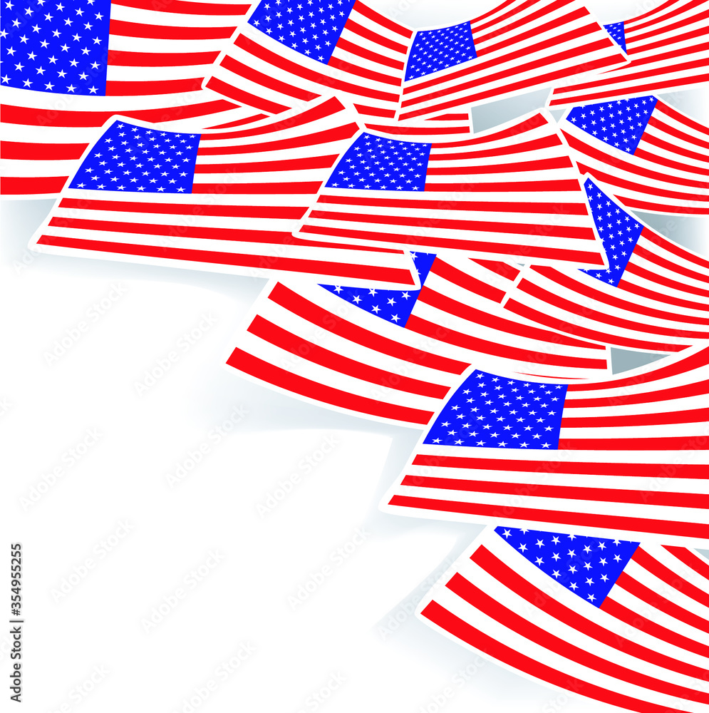 Background with USA flags . Vector illustration Background with USA flags . Vector illustration
