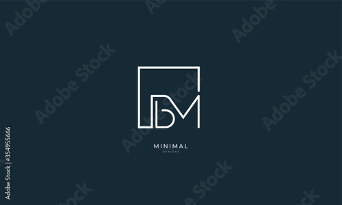Alphabet letter icon logo BM