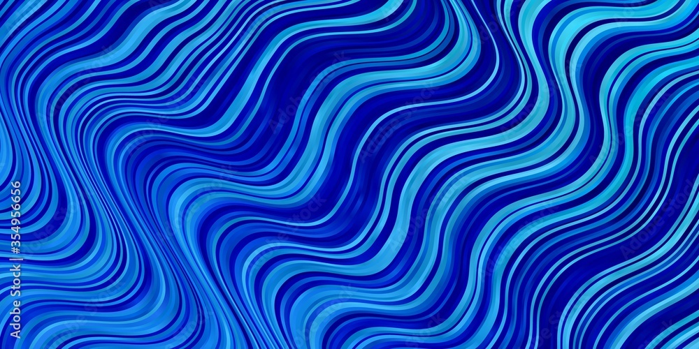 Light BLUE vector pattern with curved lines. Bright sample with colorful bent lines, shapes. Best design for your posters, banners.