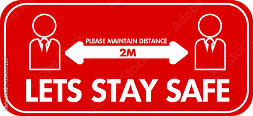 lets stay safe 2m social distancing
