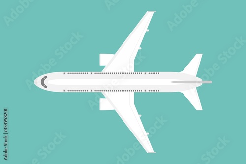 Top view of airplane vector illustration isolated