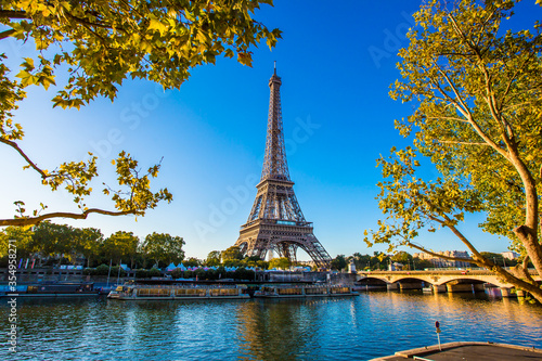 Eiffel tower  famous landmark of the world and popular attraction site in Paris  France.