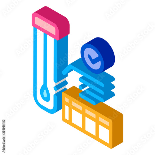 affirmative test tube material results icon vector. isometric affirmative test tube material results sign. color isolated symbol illustration