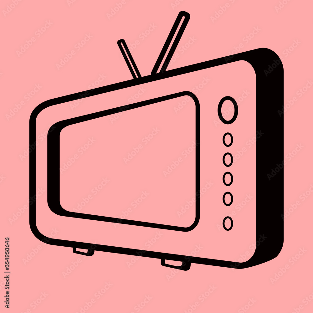 Tv Icon in trendy flat style.Television symbol for your web site design, logo, app, Vector Icon Illustration silhouette. Tv Icon in trendy flat style.Television symbol for your web site design, logo, app, Vector Icon Illustration silhouette.