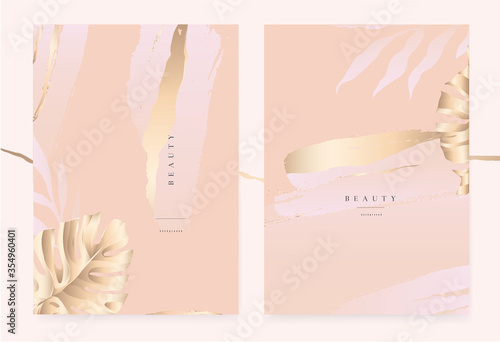 Universal artistic cards templates. Pastel rose and pink brush strokes. Modern fashionable design. Good for cover, invitation, placard, brochure, poster, card, flyer and other.
