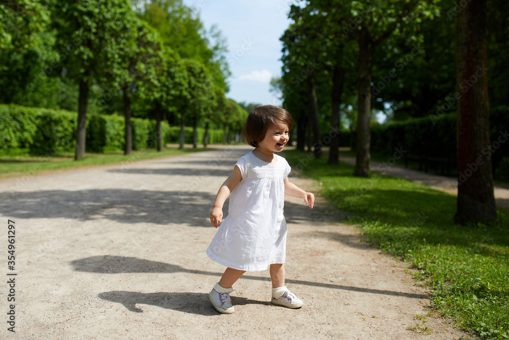 fany little girl in park