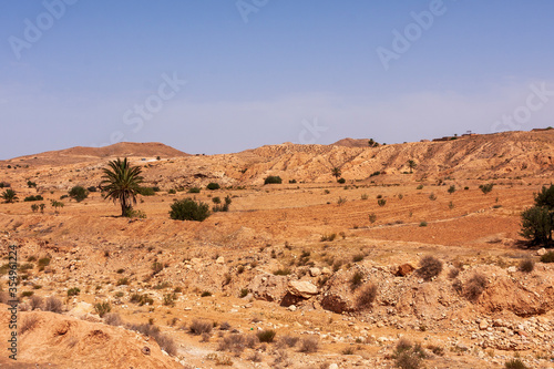 Mountains around Matmata in Tunisia.