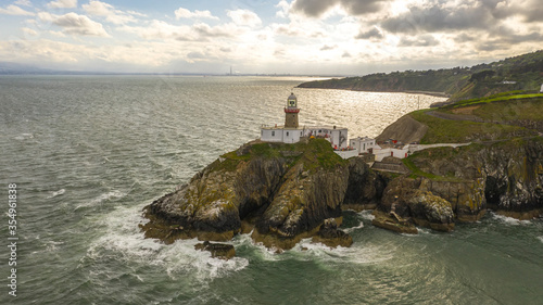 Canvas Print Aerial view of Baily Lighthouse, Howth North Dublin