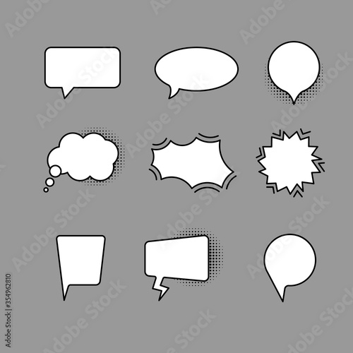 linear set of speech bubbles