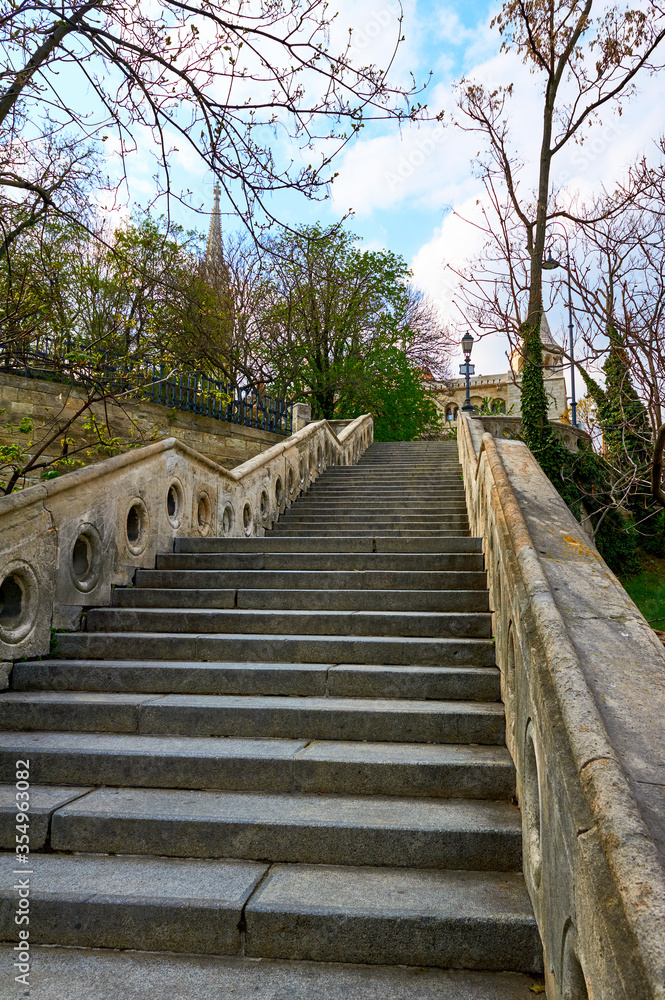 Stairs to the Buda castle. Budapest, Hungary