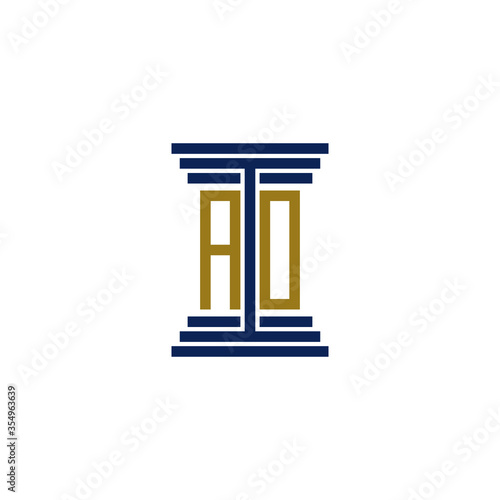 ao logo design vector icon