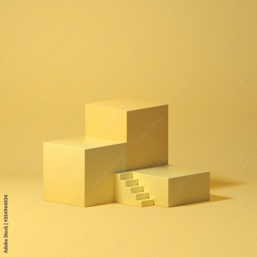 Fototapeta premium Mock up geometric shape podium for product design, 3d rendering, 3d illustration