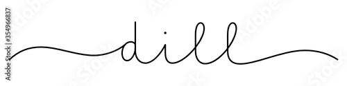 DILL black vector monoline calligraphy banner with swashes