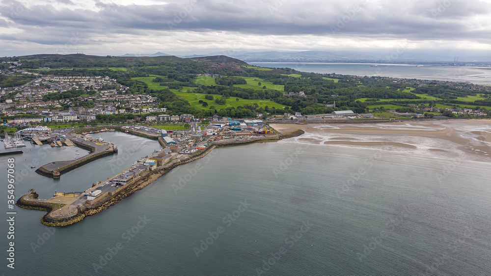 Aerial view of Howth Harbour and village, Ireland