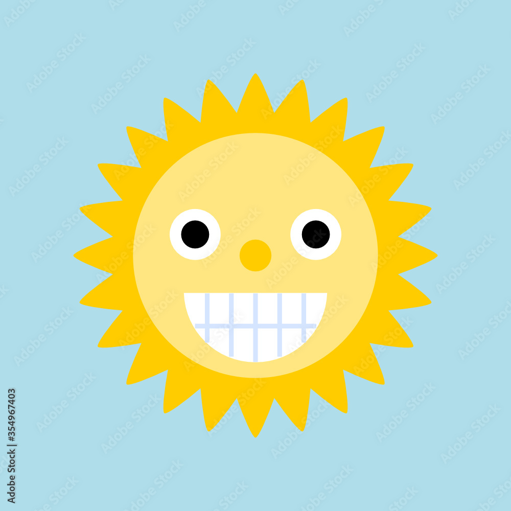 big smiling sun cartoon