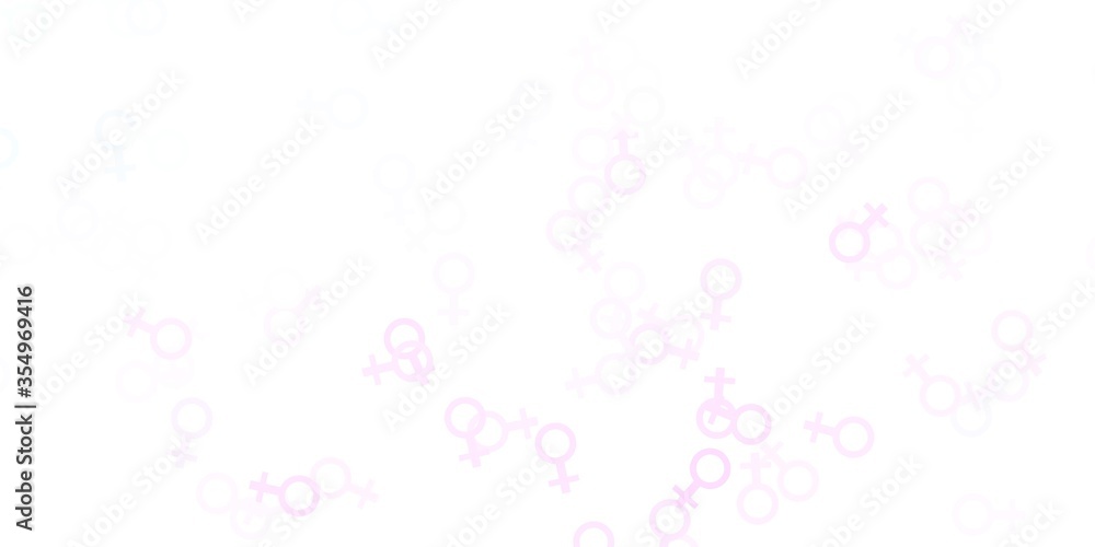 Light Pink, Yellow vector pattern with feminism elements. Light Pink, Yellow vector pattern with feminism elements.