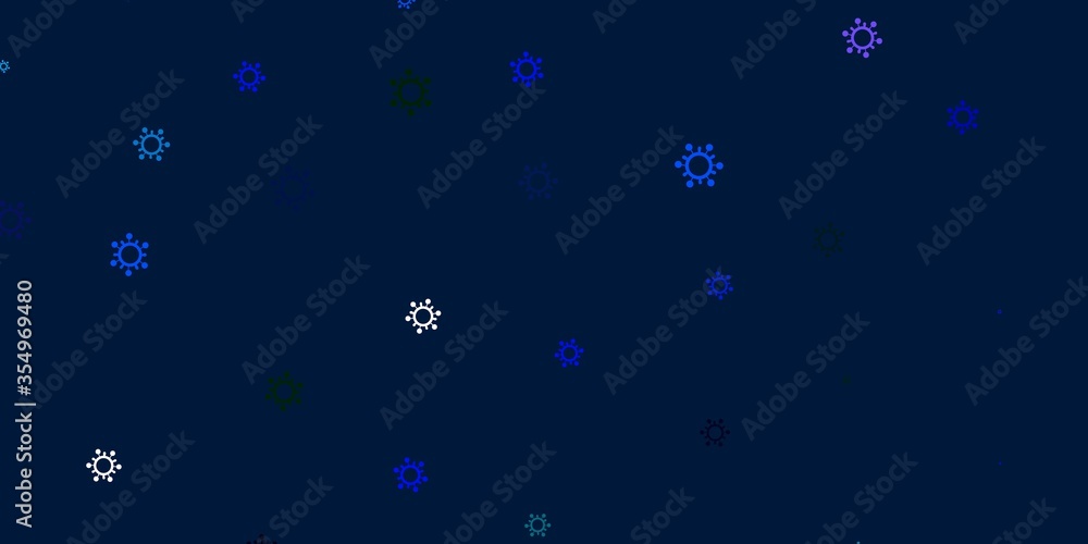 Light blue, green vector pattern with coronavirus elements. Light blue, green vector pattern with coronavirus elements.