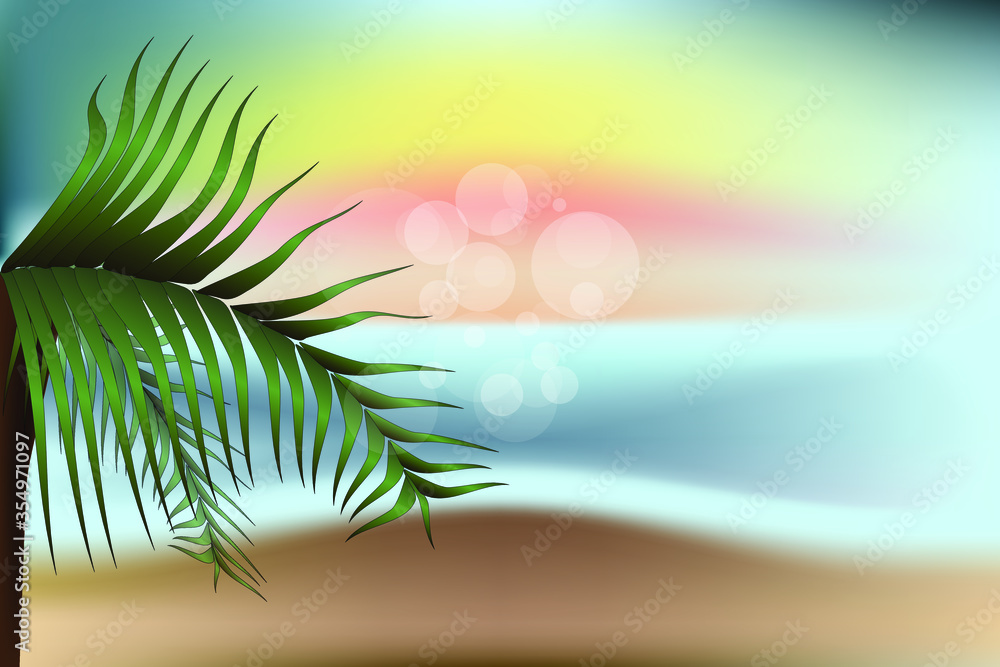 summer time with abstract leaves. summer background. sea, sun, sand. vector illustration. modern background. eps 10 summer time with abstract leaves. summer background. sea, sun, sand. vector illustration. modern background. eps 10