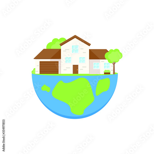 This is a facade of the house on the planet. Cute illustration.