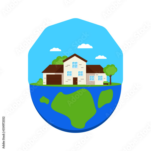 This is a facade of the house on the planet. Cute illustration.
