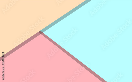 Geometric pastel color paper background. Abstract modern soft color backdrop with shadows for banner, business card, wallpaper. Vector illustration with empty space for text or object.