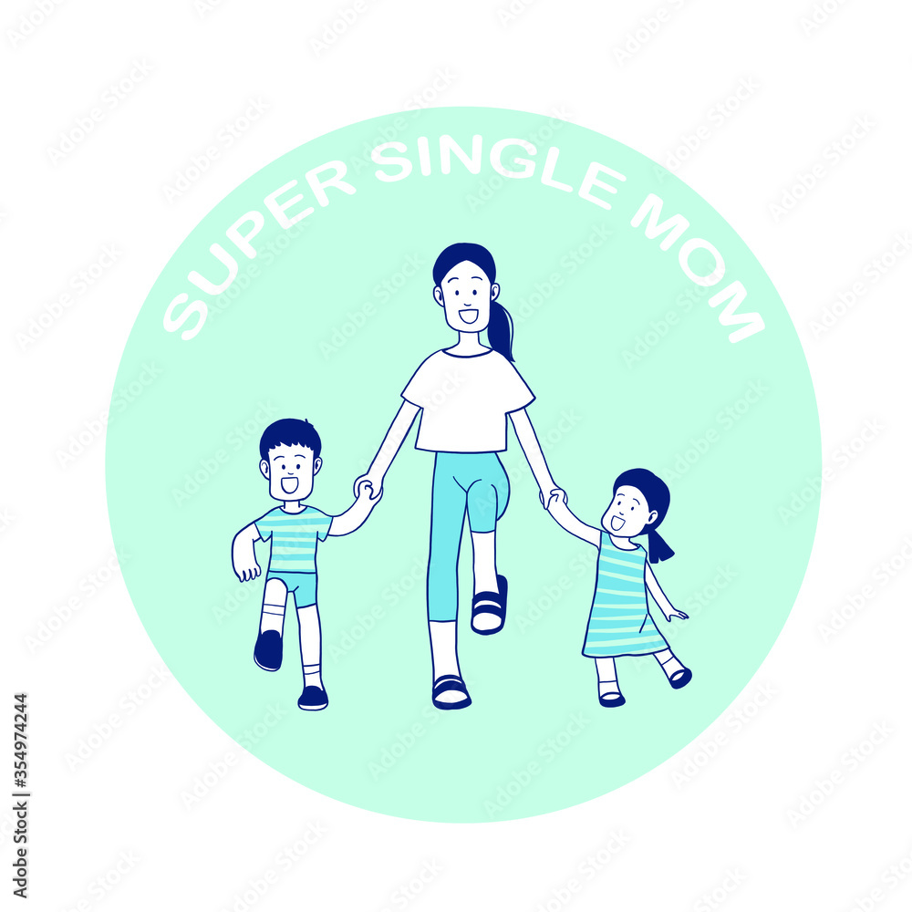 Fototapeta premium Love mom icon Happy Mother's Day vector icon illustration design