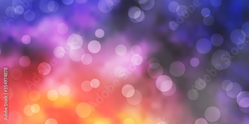 Light Pink, Yellow vector pattern with spheres. Modern abstract illustration with colorful circle shapes. Design for posters, banners.