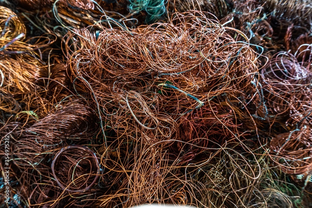 copper wire scrap from electric cable recycling with selective focus