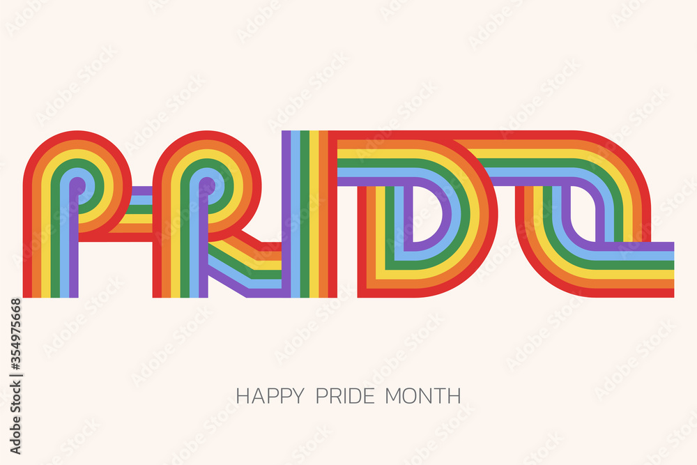 LGBT Pride Month illustration with typography text in rainbow color. Poster, card, banner and background. Vector illustration - Vector LGBT Pride Month illustration with typography text in rainbow color. Poster, card, banner and background. Vector illustration - Vector