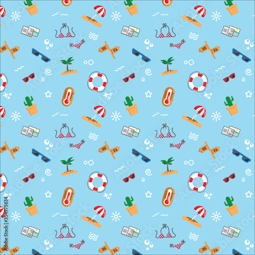 Seamless in tropical pattern with Summer concept and element