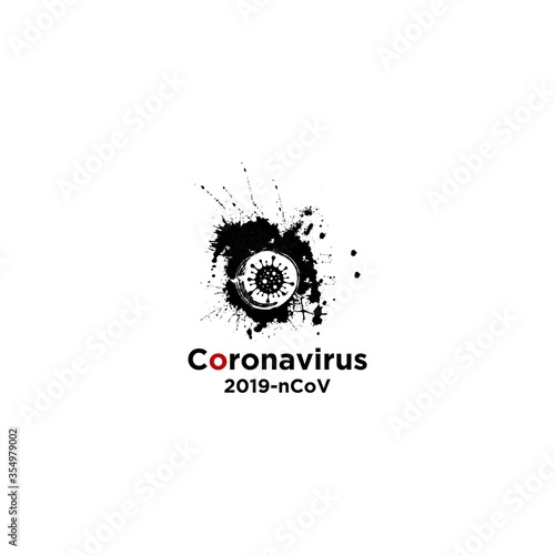 abstract corona virus covid19 logo design
