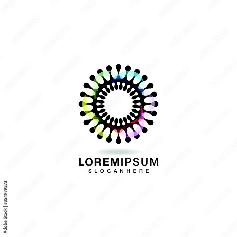 abstract corona virus covid19 logo abstract corona virus covid19 logo