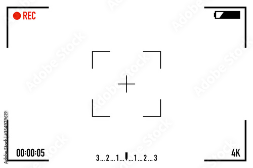 video camera view finder frame screen vector illustration