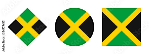 jamaica flag icon set. isolated on white background
