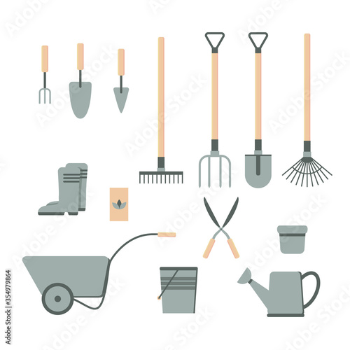 garden equipment tool isolated white background vector