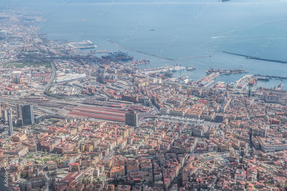 Aerial view of Naples from an Airplane