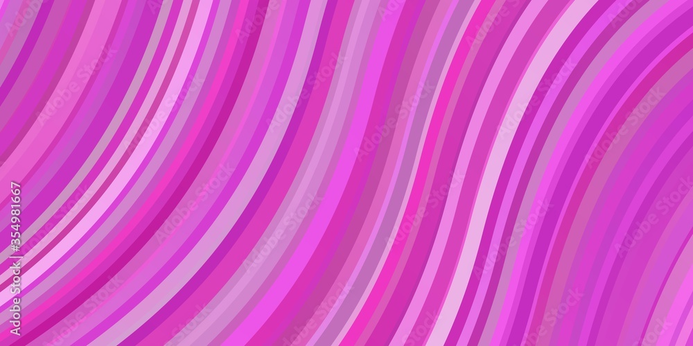 Obraz premium Light Pink vector background with curves. Abstract illustration with bandy gradient lines. Pattern for ads, commercials.