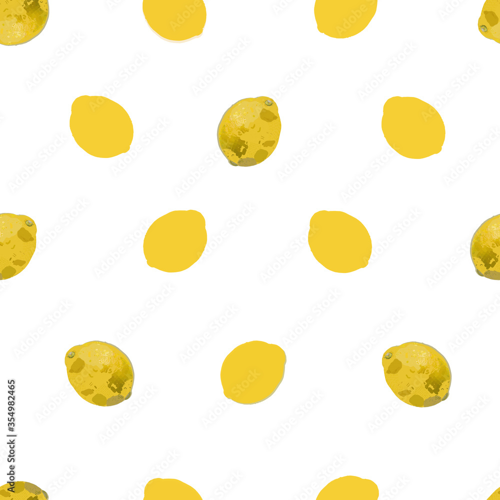 Lemons simple design pattern for fabric seamless pattern with white background Lemons simple design pattern for fabric seamless pattern with white background