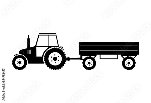 Tractor vector icon on white background