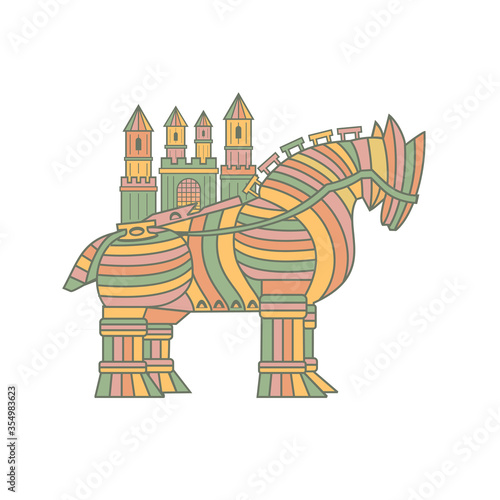 Trojan Horse Vector Illustration Logo Design.