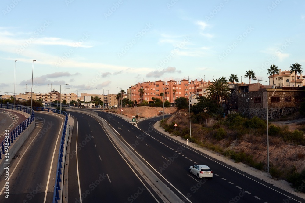 Highway in Orihuela Costa. Spain