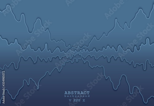 Abstract double wave background design. Creative paper cut style. Modern vector cover