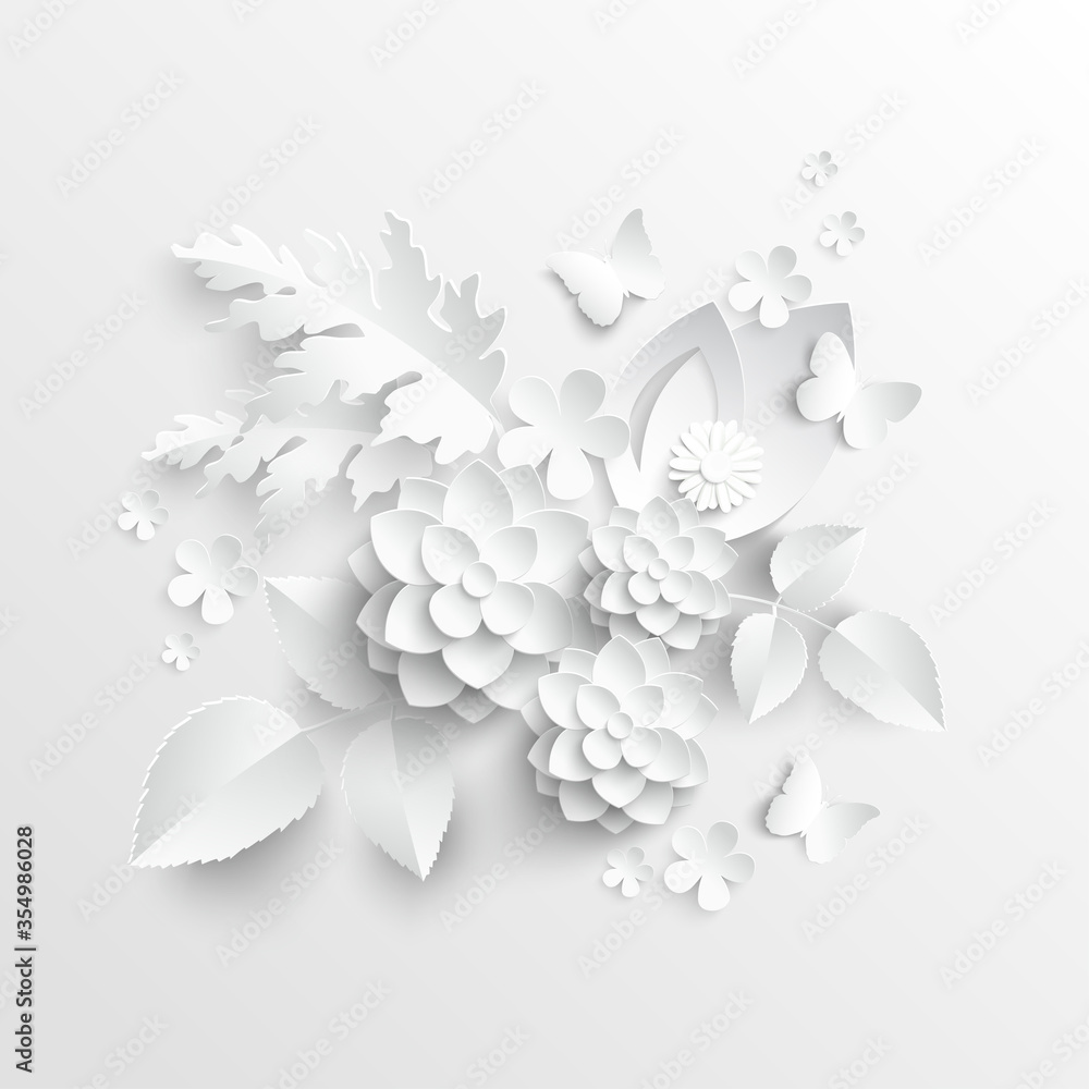 Lotus are cut from paper on a white background. Lotus are cut from paper on a white background.