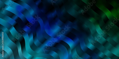Light Blue, Green vector backdrop with bent lines. Colorful illustration, which consists of curves. Pattern for websites, landing pages.