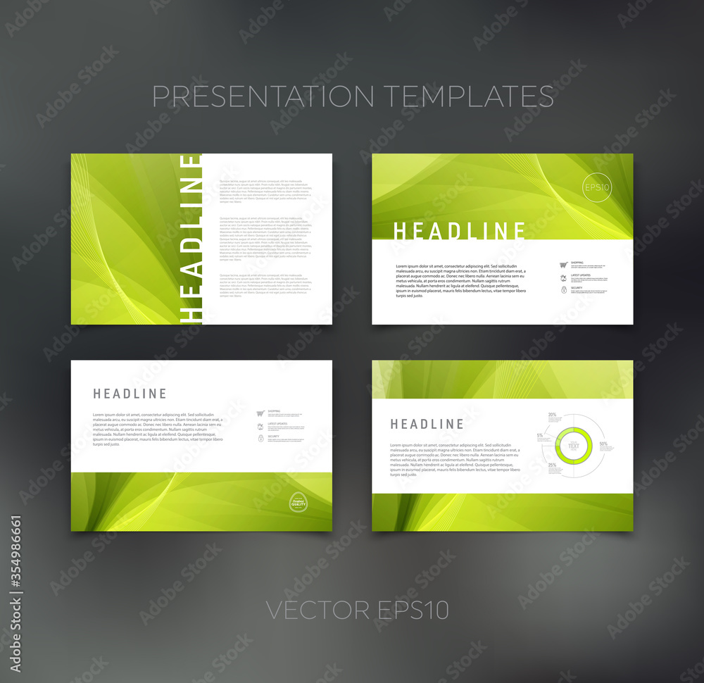 Fototapeta premium Vector presentation template, page layout, brochure, booklet, leaflet, flyer design set