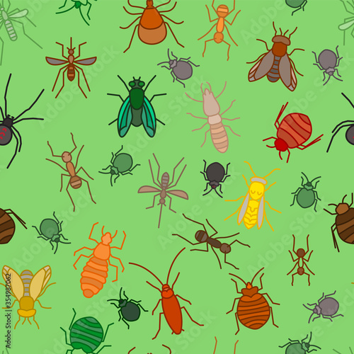 Insects seamless pattern