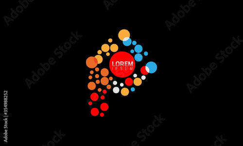 P Letter Logo Design people in a circle