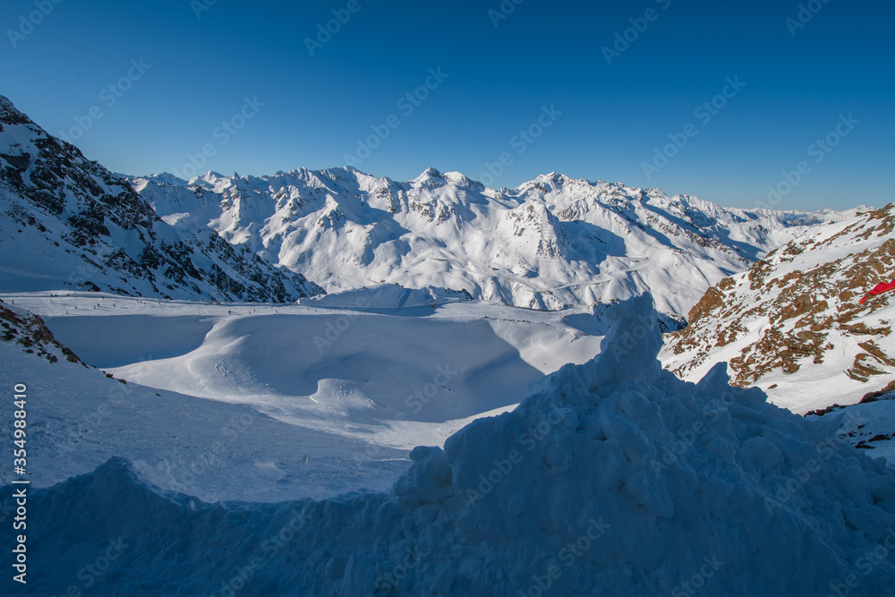 View on snowy alps in Solden